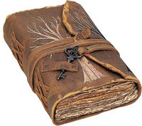 Arbre de vie-Journal Vintage-papier Antique-beau carnet de croquis en cuir d'arbre en relief Ombre Grimoire Antique blanc laitier