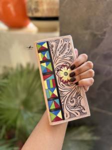 Long portefeuille en cuir pour hommes sculpté à la main Style occidental nouveau Designer Offre Spéciale mode élégant porte-monnaie cadeau pour lui - Product Image 2