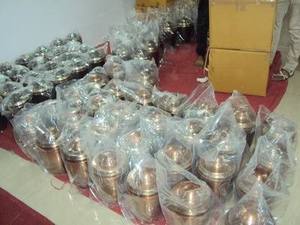 Metal Cremation Urn with customized Finish <b>for</b> Human or Pet <b>Ashes</b> Small Keepsake Funeral Urn <b>for</b> Pets with blue velvet <b>box</b> - Product Image 6