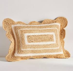 Nuevo precio de fábrica, fundas de almohada de yute hechas a mano indias, Fundas de cojín tejidas para la vida en el hogar - Product Image 1