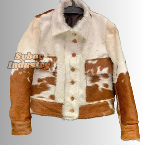 Stylish Cowboy Style <b>Men's</b> Custom Cowhide <b>Leather</b> <b>Trucker</b> <b>Jacket</b> with Stand Collar Hooded Design Winter Ready - Product Image 1