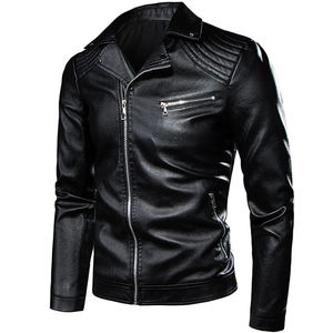 Chaqueta de cuero para hombre de último diseño con logotipo personalizado de manga larga a buen precio disponible para ropa informal chaqueta de cuero para hombre - Product Image 1