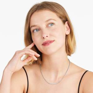 Flawless Stone Set Cadena de tenis de diamante de moissanita de 22 pulgadas 10K/Plata para bodas Collar de mujer-Oro amarillo Regalo perfecto - Product Image 2