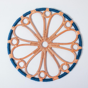 Colorful rattan <b>placemat</b> artisanal handmade <b>dining</b> mat decorative boho <b>table</b> charger plate eco friendly durable <b>table</b> accessory - Product Image 6