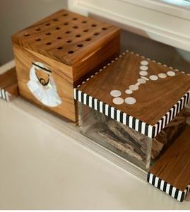 Artisanat naturel nacre plateau Bakhoor Madkhan boîte nouveau Design vadrouille plateau Bakhoor et boîte pour les cadeaux du Golfe EAU - Product Image 3