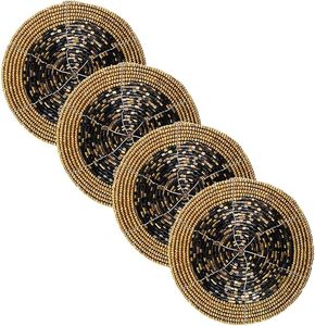 Best Theme Design Glass <b>Beads</b> Table <b>Coaster</b> Best for Parties and Other Functions Tableware Decorative Beast Design <b>Coaster</b> - Product Image 3