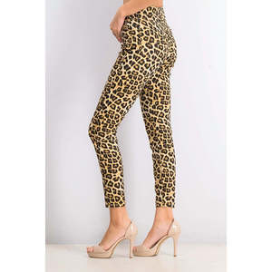 Jeans Skinny a Vita Alta con Stampa Leopardata per Ragazze, Stile Casual Traspirante in Denim, Colore Rosa Celebrità, Taglia 3, Ideali per la Primavera - Product Image 2