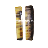 Peigne artisanal en corne de buffle du Moyen Âge, naturel, écologique, antistatique, compact, classique, pour salon, maison, voyage