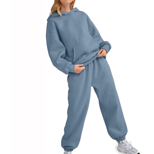 Chándal de forro polar de algodón para mujer, chándal con estampado personalizado en color, conjuntos de chándal para mujer, servicio OEM - Product Image 5