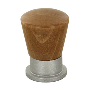 POMOLO CONICO LEGNO/OTTONE 745A MM.19 NOCE CHIARO - Product Image 1