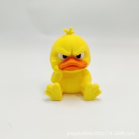 Ornements de bureau en plastique imprimés en 3D multicolores, motif petit canard jaune en colère, style dessin animé, jouets artisanaux pour enfants, vente en gros transfrontalière