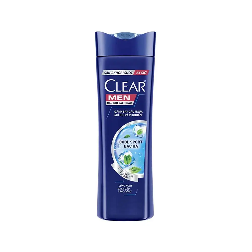 Shampoo para Homens-Clear Men cool sport mentol 340g com 2 Certificações OBM (Marca Original Manufacturing) Anti-caspa SHAMPOO