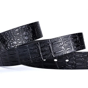 Cinturón de cuero de vaca con estampado de cocodrilo marrón Vintage para hombre genuino 100%, informal/Formal con hebilla de aleación cuadrada y patrón sólido - Product Image 3
