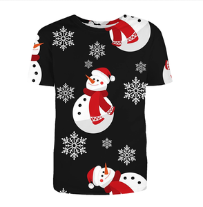 100% Cotton Customized Christmas <b>Jumper</b> T-Shirt for <b>Men</b> Breathable <b>Patterned</b> Fitted Jersey with Print Christmas Design - Product Image 2