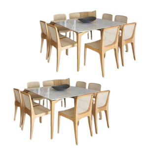 Ensemble de table et chaises à manger en bois moderne super confortable pour restaurant et salle à manger, personnalisable - Product Image 3