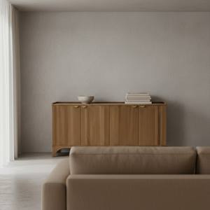 Aparador con Patas de Pilar, Color Marrón, Diseño Dinámico y Moderno - Product Image 4