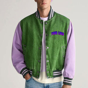 Chaqueta Bomber Varsity Personalizada de Alta Calidad para Hombre con Cuello Alto, Bordado Frontal, Mangas de Cuero, Impermeable para Invierno - Product Image 5