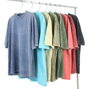 เสื้อยืดผู้ชายสไตล์วินเทจ ผ้าฝ้ายถัก 100% ล้างสีแบบแอซิด คุณภาพสูง แห้งเร็ว เป็นมิตรกับสิ่งแวดล้อม ลายเรียบ - Product Image 2