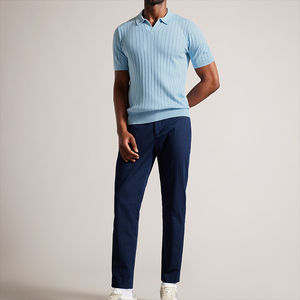 2024 Polo de punto de seda para hombre de manga corta de color sólido al por mayor personalizado ropa de verano de alta calidad - Product Image 4