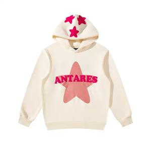 Sudaderas bordadas con diseño de serigrafía de estrellas personalizadas OEM, ropa de calle de gran tamaño, Sudadera con capucha de felpa francesa - Product Image 1