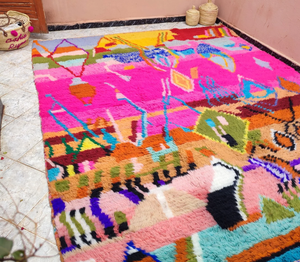 Magnifique tapis Boujaad multicolore personnalisable tapis Beni Ourain grands tapis berbères faits à la main décoration de la maison OEM décorations de chambre tissées - Product Image 4