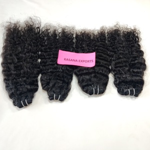 Extensions de cheveux humains 100% Remy de temple, couleur naturelle, tissage double à la machine, mèches alignées sur les cuticules, cheveux indiens - Product Image 4
