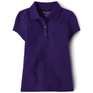 ชุดนักเรียนโปโลยืดหยุ่นนุ่มลายจุดสีม่วงสำหรับเด็กใส่สบาย2แพ็ค - Product Image 2