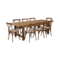 Hot Sale 72 Zoll 6ft Holz Klapp Bauernhaus Tisch für Hochzeits bankette Veranstaltungen Zeitgenössische Esszimmer möbel Villen