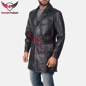 Chaqueta de Cuero Genuino de Alta Calidad para Hombre, Fabricación Premium, Cierre de un Solo Botón, Abrigo de Invierno con Relleno de Plumón de Ganso Gris al 70% - Product Image 3