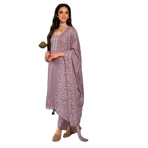 Pakistani Designer Heavy Silk Pent Stitch Organza Embroidery Dupptta Party Wear Collection <b>for</b> Online Sale - Product Image 1