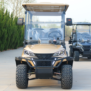 Voiture de golf électrique 6 places, buggy tout-terrain couleur or avec toit et protection avant, 48V/72V, 50-70 km/h - Product Image 5