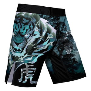 Design Sublimé Votre Propre Noir Mma Shorts Entièrement Mma Short de Combat de Bras Court Art Martial Thai Prix Raisonnable Service OEM - Product Image 5