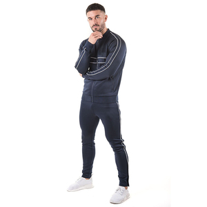 Conception personnalisée de vêtements de sport pour hommes, col ras du cou, fermeture éclair, sweat-shirt, pantalon de survêtement de baseball, jogging, service OEM - Product Image 4