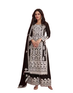 Traje de Plazzo de trabajo con hilo de seda Chinon de último diseñador de Fab Zone - Product Image 1