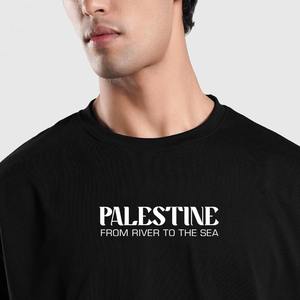 Venta al por mayor 100% algodón de gran tamaño Palestina gráfico camiseta hombres mujeres impresión personalizada camiseta Streetwear moda OEM ODM proveedor - Product Image 4