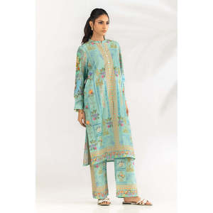 ชุดเซ็ตผ้าแคมบริคพิมพ์ลาย IPST-77132 ผ้าเครปลำลอง ชุด 2 ชิ้น กางเกงขาสั้น สำหรับฤดูใบไม้ผลิ/ฤดูร้อน ไซส์ XS - Product Image 6