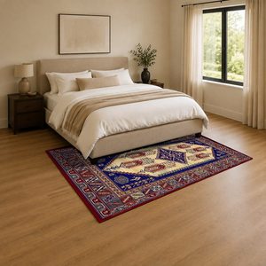 Tapis de salon en chenille antidérapant, imprimé numériquement, style moderne et vintage, rouge bordeaux, lavable en machine, vente en gros RUGS DEPOT LXDP-0416 - Product Image 3