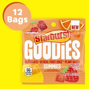 STARBURST GOODIES Bonbons gélifiés aux fruits à base de plantes, faibles en sucre, originaux, sachets de 1,8 oz (lot de 12) - Product Image 3