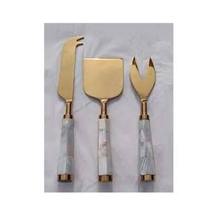 ชุดมีดหั่นชีสและมีดสแตนเลสชุบทองพร้อมที่จับอะคริลิคหลากสีสไตล์ตะวันตกที่ไม่เหมือนใคร - Product Image 3