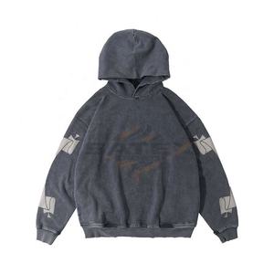 Sudadera con Capucha Unisex de Diseño Urbano 2025, Lavado Ácido, 100% Algodón Felpa, Servicio OEM, Invierno, Impresión Digital, Transpirable - Product Image 1