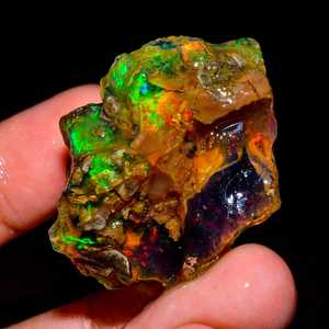 Excellent Top Multi Feu Naturel Éthiopien Opale Jouer Feu Couleur Huile Rugueux Pierres Précieuses En Vrac Faire Des Femmes Bijoux En Argent En Gros - Product Image 5