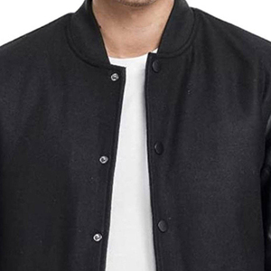 Chaqueta de béisbol Varsity de satén sedoso de seda 100% para hombre, cuello levantado, transpirable, con cáscara, grosor estándar de invierno, - Product Image 6