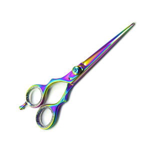 Ciseaux de barbier professionnels en acier inoxydable de 7,5 pouces à bords dentelés, multicolores, pour la coupe de cheveux DIY et les salons de coiffure - Product Image 4