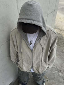 เสื้อสวมหัวผ้าฟลีซซักแบบสวมหัวโอเวอร์ไซส์ผ้าคอตตอนโอเวอร์ไซส์พิมพ์ลายปักโลโก้ออกแบบได้ตามต้องการ - Product Image 2