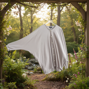 Cardigan en tissu éponge rose pour femme, coupe chauve-souris - Product Image 3