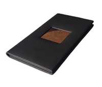 Folder Tagihan Kulit PU Berkualitas Tinggi Mewah Logo Logam Warna Dapat Disesuaikan (Hitam Doff) 10x5 Inci Restoran/Kafe Hotel ISO9001
