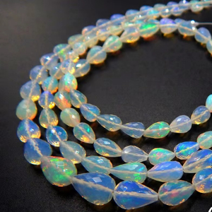 Collar de Cuentas Facetadas de Ópalo Etíope Natural de 7 Pulgadas, 5-7 mm, Unisex, Casual, para Aniversario - Product Image 1