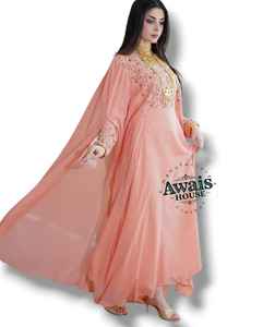 ชุดเดรสชีฟองหรูหราแบบ 2 ชิ้นสำหรับผู้หญิงมุสลิม ดีไซน์เรียบง่ายประดับลูกปัด เหมาะสำหรับงานปาร์ตี้ งานแต่งงาน แบบเปิด - Product Image 3