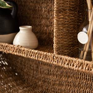 Top quality natural seagrass book <b>shelf</b> circle straw raffia bookcase <b>shelves</b> made in Vietnam - Product Image 3