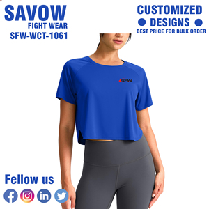 Women Workout <b>Crop</b> <b>Top</b> Breathable Seamless Polyester Spandex Fabric Stretch Regular Fit Half Sleeve Crew Neck 140g Front Yoga - Product Image 3